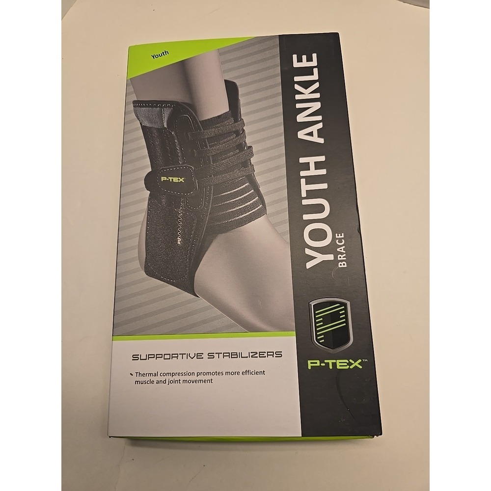 P-Tex YOUTH SIZE Ankle Brace Supportive Stabilizers Thermal Compression Lace NEW